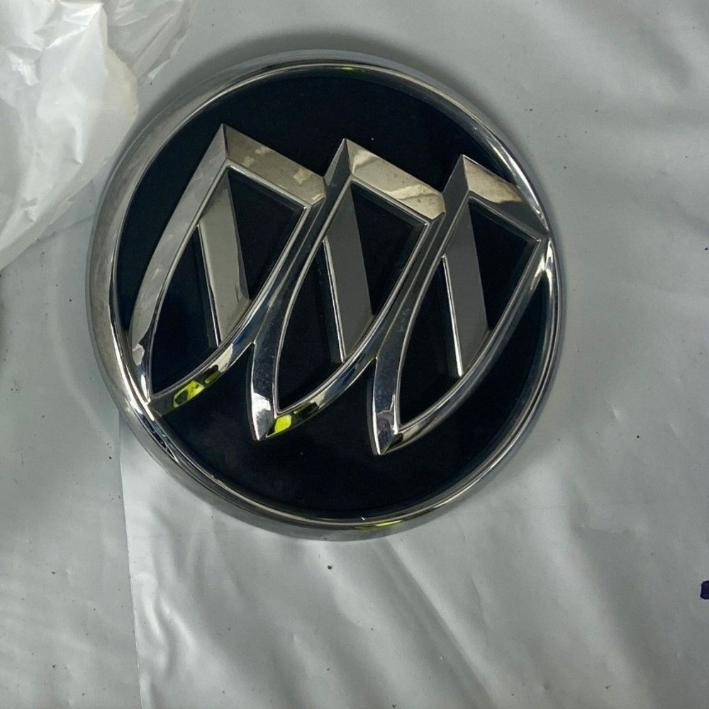 Buick Tri-Shield Chrome Black Round Grille Trunk Emblem Badge 4.5 Inch Logo‎